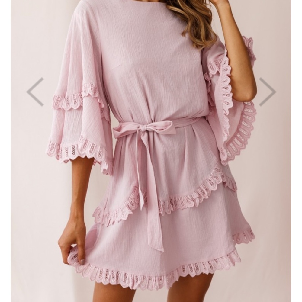 NWT SEFLIE LESLIE BLUSH BOW DAY DRESS